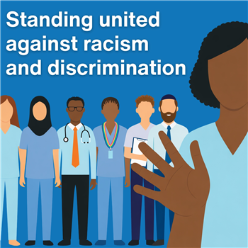 standing united against racism and discrimination graphic image